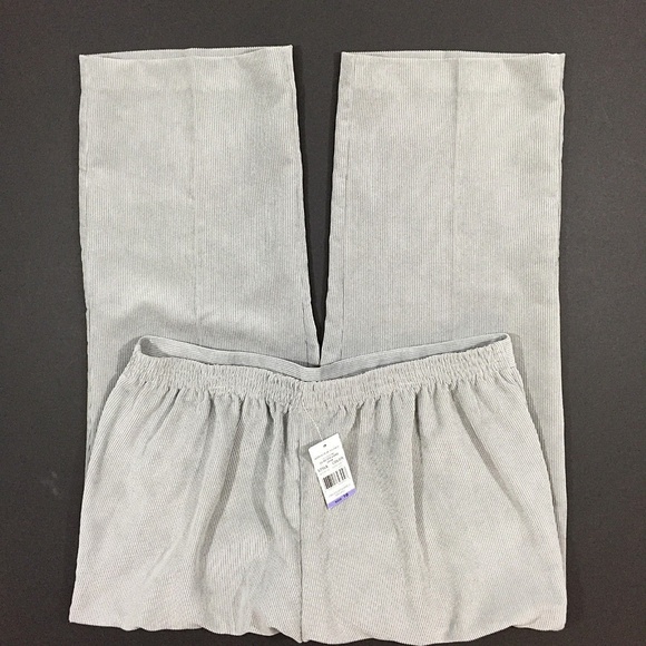 Alfred Dunner Glacier Lake Corduroy Pull On Pants Size 18 Gray Back Elastic - Picture 4 of 5